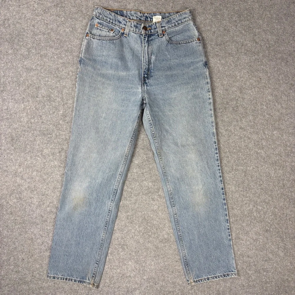 Levis 512 Vintage High Waisted Slim Fit Straight Leg Jeans Light Wash 10 Reg S